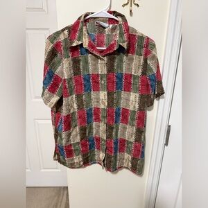 Alfred Dunner Multicolor Patchwork Blouse